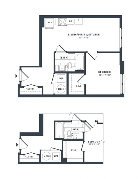 1K Floor Plan at The Vale at the Parks, District of Columbia  